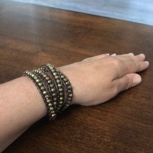 Sundance Wrap bracelet with gold beads